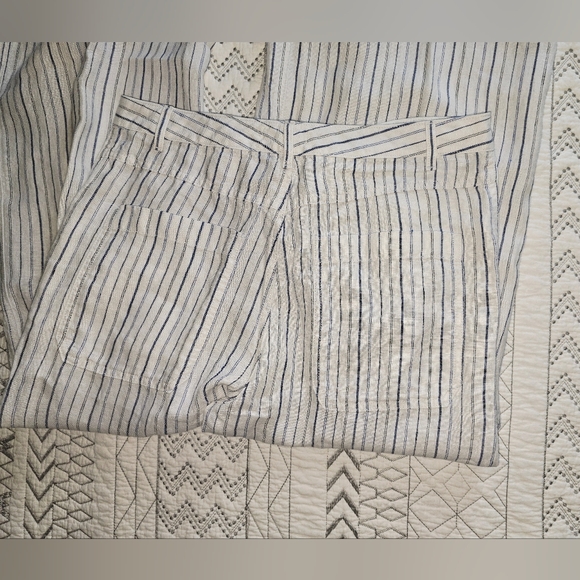 NWT Madewell The Zoe Striped Wide-Leg 100% Linen Pants Sz 6 - Picture 9 of 10